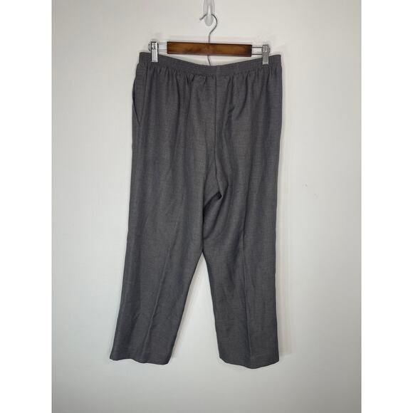 Alfred Dunner slacks pants trousers women's 12 GRAY elastic waist pull on slash - Picture 10 of 14